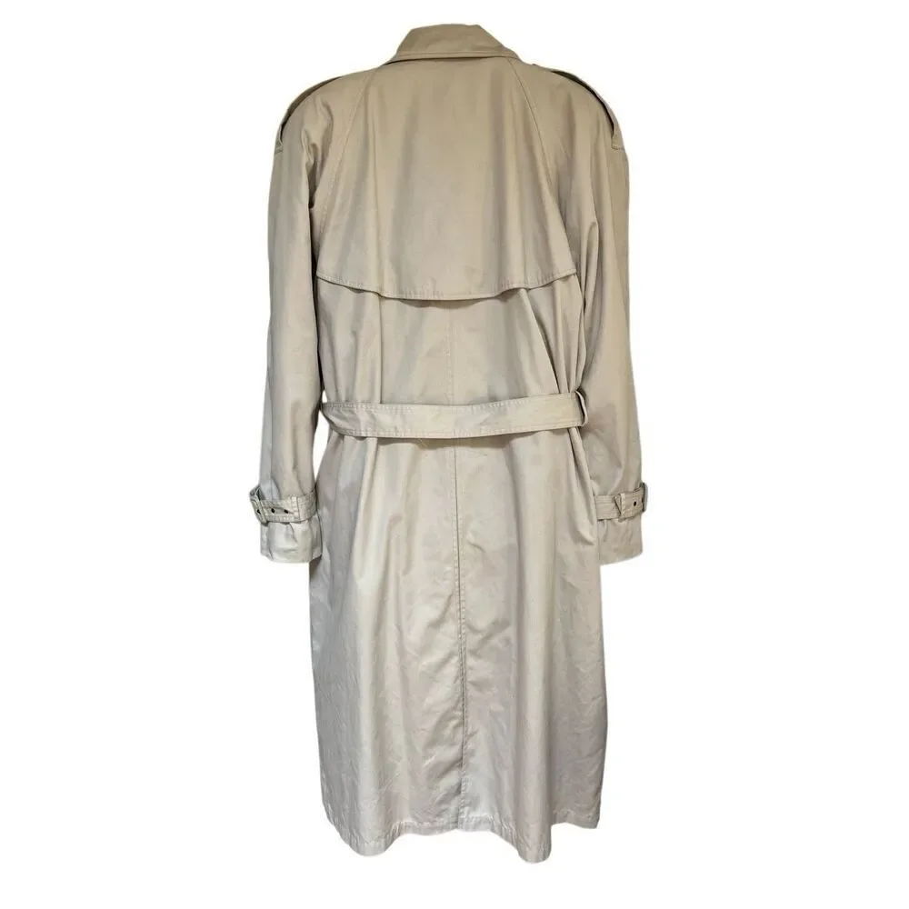 Vintage Yves Saint Laurent Pour Homme Tan Double Breast Lined Trench Coat 40/50